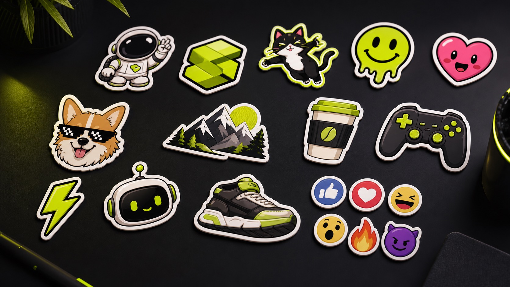 AI sticker generator custom sticker concept set